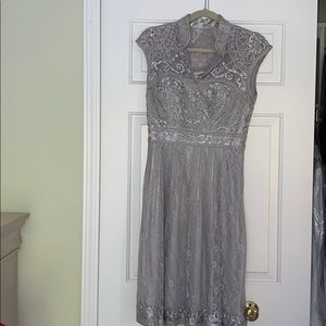 Sue Wong embroidered sheath dress